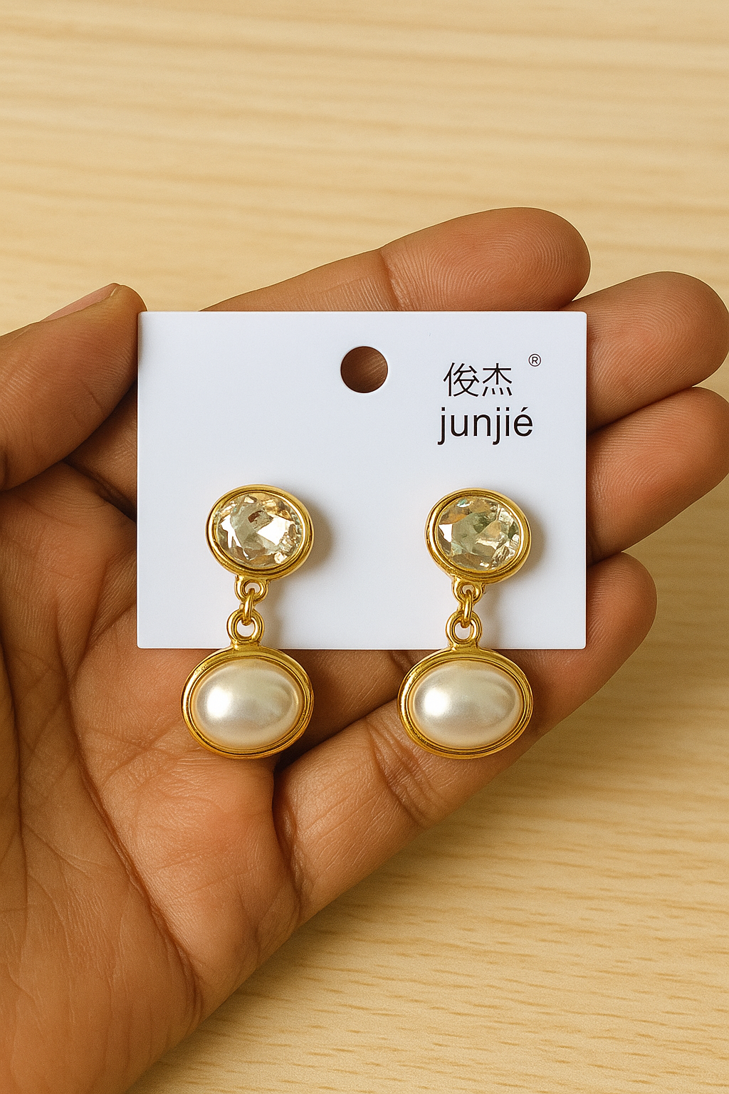 Crystal Drop Pearl Earrings