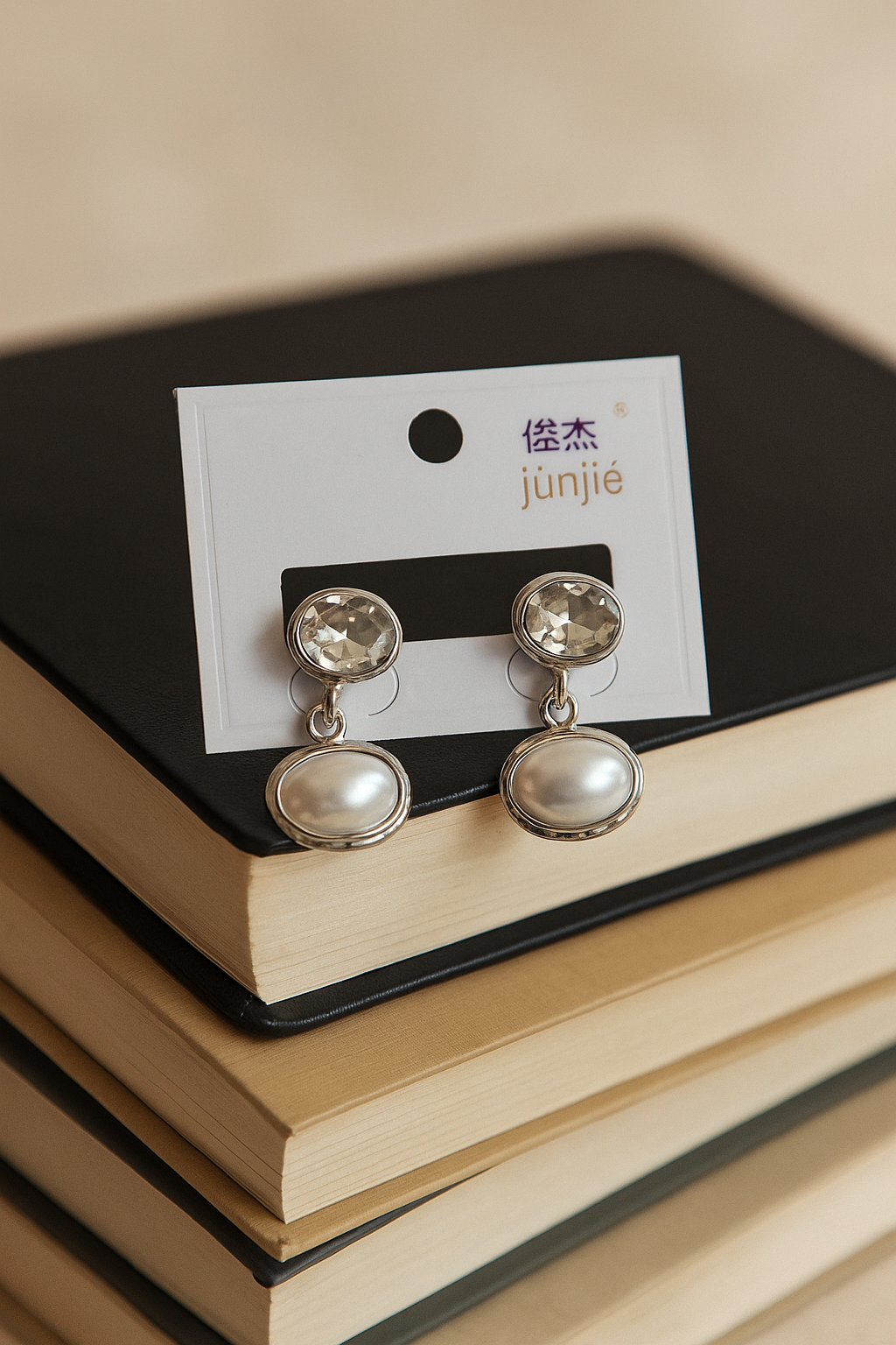 Crystal Drop Pearl Earrings